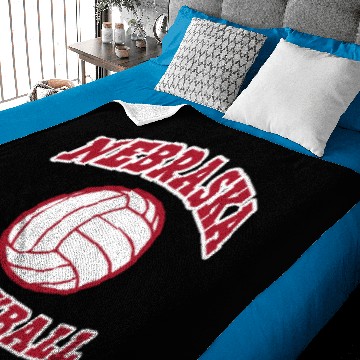Discover Nebraska Volleyball Baby Blankets