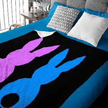 Discover Easter bunny couple Baby Blankets