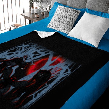 Discover Red Full Moon Cryptids Mothman in ghost forest Baby Blankets