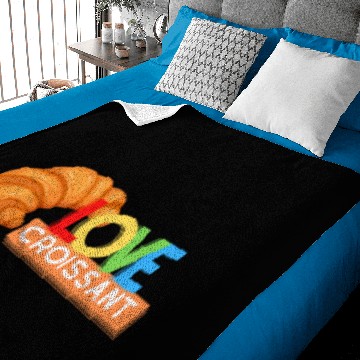 Discover love croissant Baby Blankets
