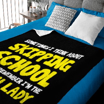 Discover Skipping school - funny cafeteria worker - lunch Baby Blankets