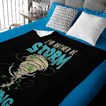 Discover Funny I'd Rather Be Storm Chasing Hurricane Chaser Baby Blankets