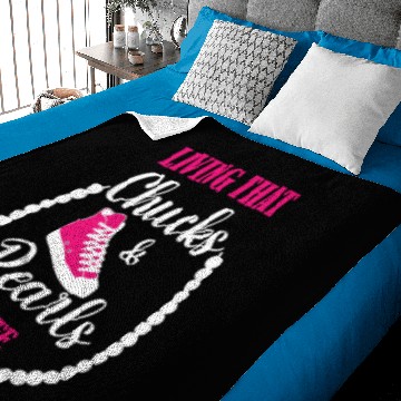 Discover Chucks and Pearls in Pink Baby Blankets