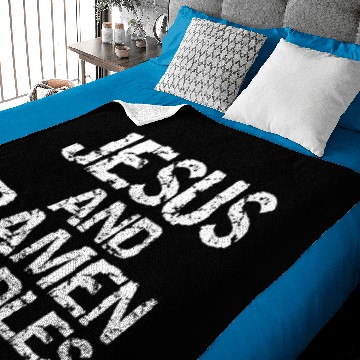 Discover Funny Christian Quote Distressed Jesus And Ramen N Baby Blankets