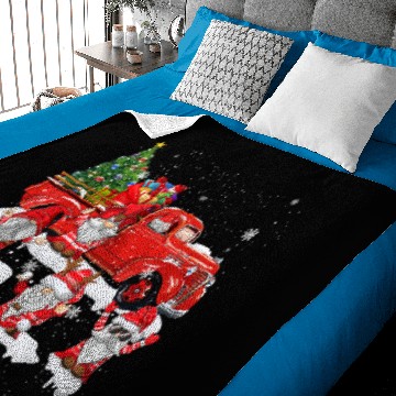 Discover Merry Christmas Santa Gnome With Red Truck Gnomes Baby Blankets