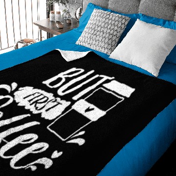 Discover but first coffee Baby Blankets