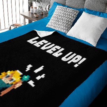 Discover Wizard Retro Video Game Level Up! Baby Blankets