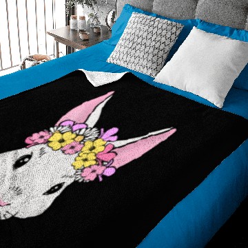 Discover Rabbit with flower head happy easter 2021 Baby Blankets