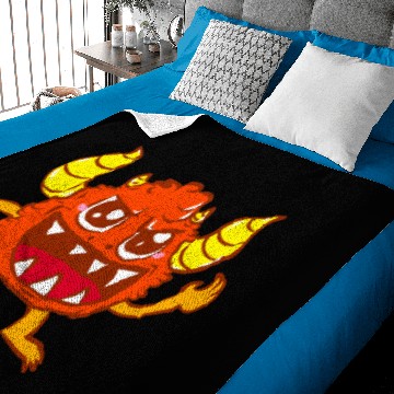 Discover Orange Horned Monster Baby Blankets