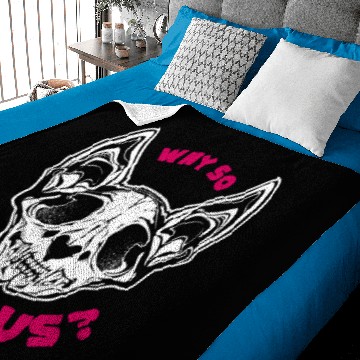 Discover why so curious cat skull Baby Blankets