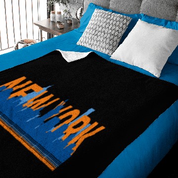 Discover New York Skyline Blue Orange Baseball Jerseys Baby Blankets