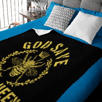 Discover God Save The Queen Bee Beekeeping Funny Beekeeper Baby Blankets