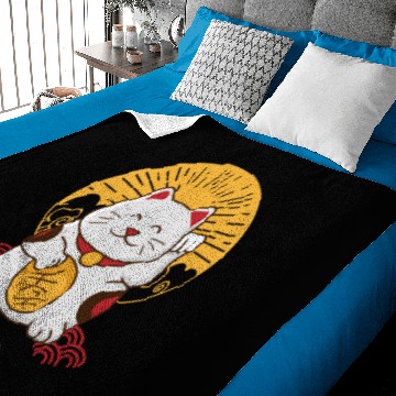 Discover Retro Lucky Cat Baby Blankets