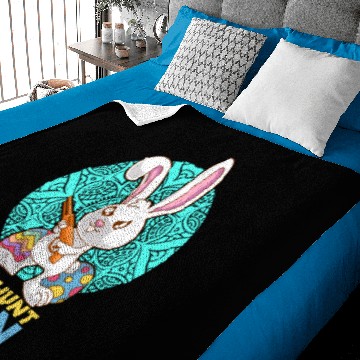 Discover Funny Easter Bunny Easter Egg Egg hunting Baby Blankets