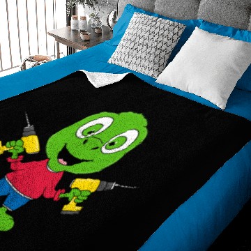 Discover TURTLE - DRILLING MACHINE - CRAFTSMAN - HANDYMAN Baby Blankets