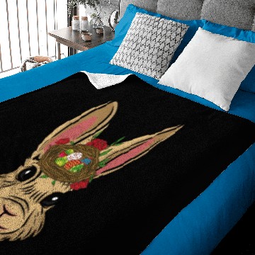 Discover Easter Bunny Face Flower With Rabbit Easter Egg Baby Blankets