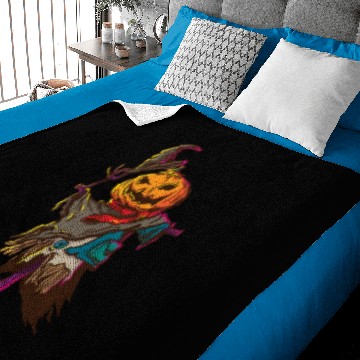 Discover Halloween Pumpkin Head Scarecrow Baby Blankets
