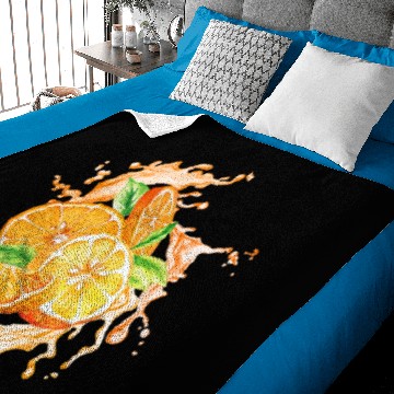 Discover Orange fruit slice splash Baby Blankets