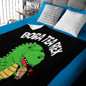 Discover Bubble Tea Dinosaur Boba Tea Rex Baby Blankets