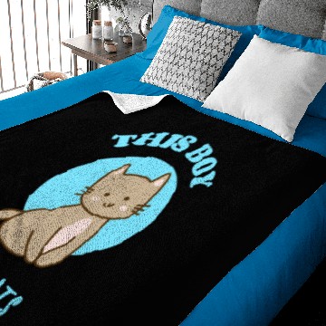 Discover This Boy Loves Cats! - cute grey cat smiling Baby Blankets