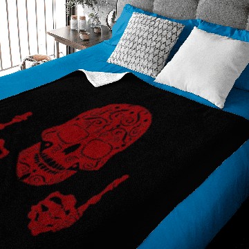 Discover red skull Baby Blankets