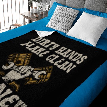 Discover Dirty Hands Make Clean Money Funny Mechanic Baby Blankets