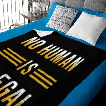 Discover No Human Is Illegal Baby Blankets