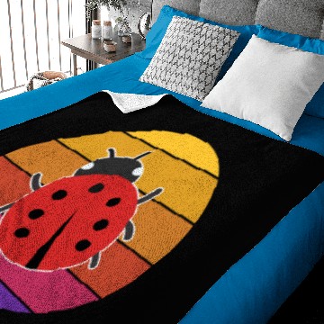 Discover Ladybug Retro Sunset Ladybug Entymology Insects Baby Blankets