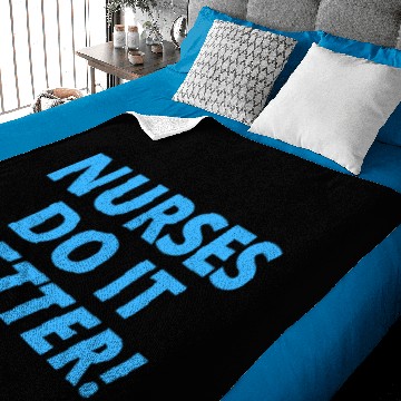 Discover Nurses Do It Better (in blue letters version) Baby Blankets