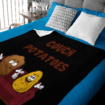 Discover Couch potatoe lazy potato comic chilling Baby Blankets