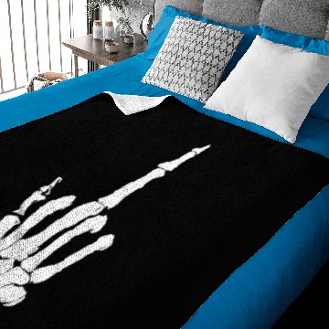 Discover Skeleton middle finger Baby Blankets