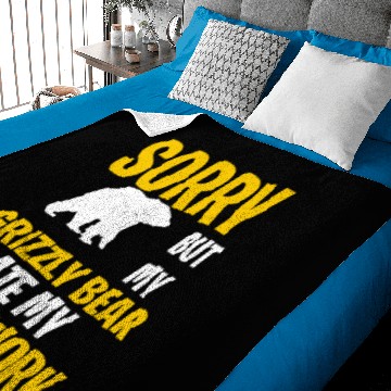 Discover Funny Grizzly Bear Gift Idea Baby Blankets