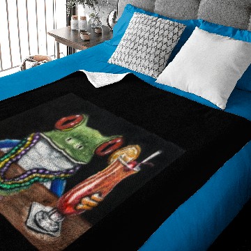 Discover "Mardi Gras Hurricane"-Frogs After Five collection Baby Blankets