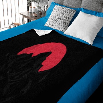 Discover Red Moon Night Mountains Baby Blankets