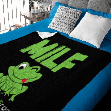 Discover MILF (Man I Love Frogs) - Cartoon Frog Winking Baby Blankets