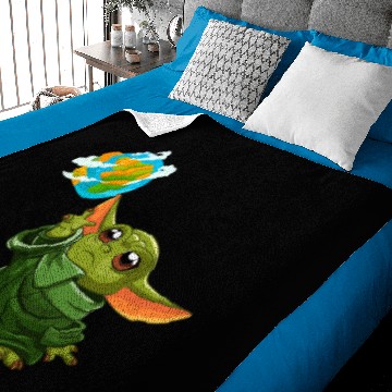 Discover Grogu "mandalorian" in green Baby Blankets