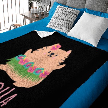 Discover Aloha Cute Cat Hula Dancer Baby Blankets Grass Skirt Gar