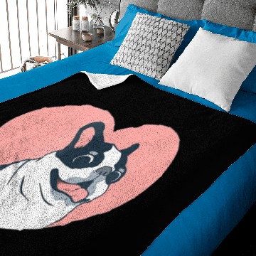 Discover Cute Boston Terrier Dog Love Baby Blankets