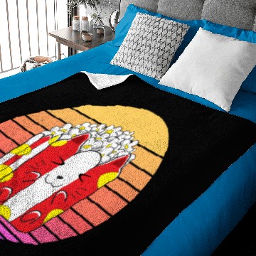 Discover Cat Popcorn Sunset Baby Blankets