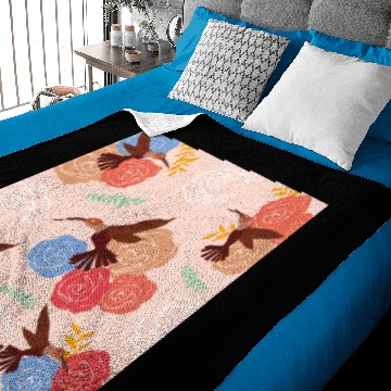 Discover Hummingbird Pattern - Cute Floral Print Design Baby Blankets