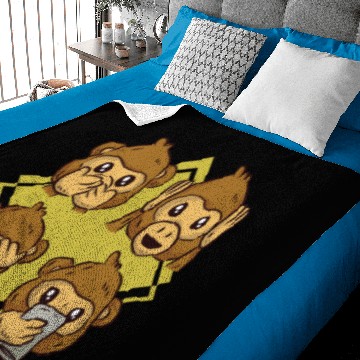 Discover Funny Monkey Monkey Chimpanzee Faces Gift Baby Blankets