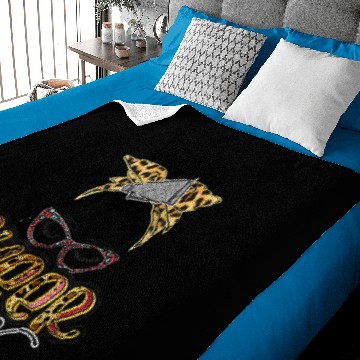 Discover Cheer Mom Leopard Messy Bun Cheerleader Baby Blankets