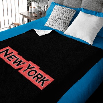 Discover New York (coral background) Baby Blankets