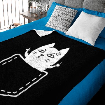 Discover cat in pocket giving middle finger Baby Blankets
