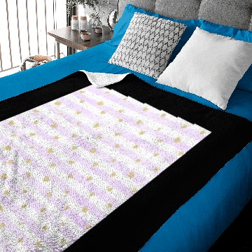 Discover Striped Gold Hearts Pattern Purple White Baby Blankets