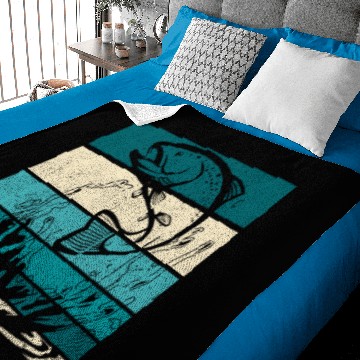 Discover Retro Vintage Trout Fishing Baby Blankets