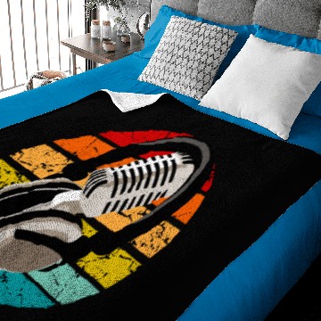 Discover Vintage Sunset microphone Baby Blankets