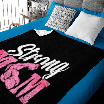 Discover Womens Strong Mom Workout Gym Baby Blankets