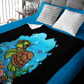 Discover Deep Sea Turtle Scuba Diver Gift Baby Blankets