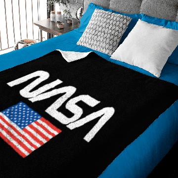 Discover Nasa Worm Logo With American Flag Gift Baby Blankets